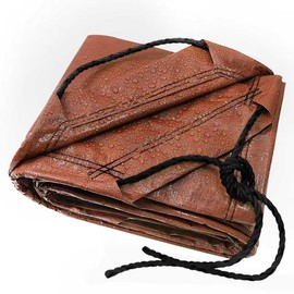 TARPAL 4x4 Feet(2pack) Small tarp with Drawstring Tarp Waterproof Brown Medium Duty tarps Multipurpose Cover for Leaf Camping Firewood Outdoor Furniture etc.