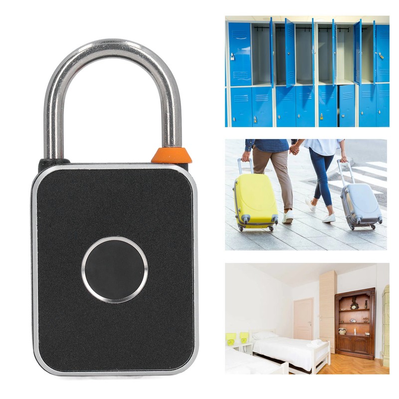 Fingerprint Padlock Waterproof Rust Resistant Rechargeable LED Indicator Smart Fingerprint