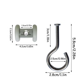 Vastsea Pack of 6 Sliding Door Castors, Sliding Door Fittings Castors for Your Sliding Door, Wardrobe Cupboard Door