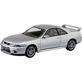 Aoshima Bunka Kyozai 1/32 The Snap Kit Series Nissan R33 Skyline GT-R Sonic Silver Color Coded Plastic Model 15-D