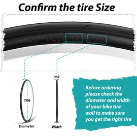 MOHEGIA 2-Pack Road Bike Tires: 700Cx25C /25-622 mm Folding Bicycle Replacement Tires for On City Road Riding (2 Tires)