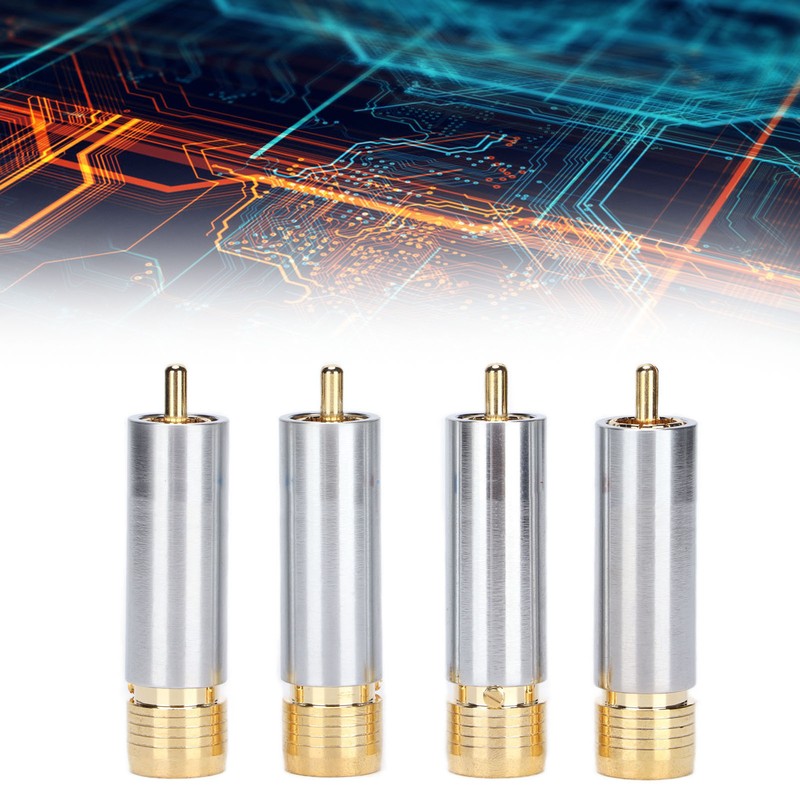 4PCS Preffair/R1722 Audio Connector Gold Plated Self Locking Solderless RCA