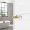 CLCTK Crystal Glass Door Knobs Interior with Lock, Privacy Bathroom