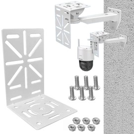 Right Angle Dome Camera Bracket Hardware Universal Wall Ceiling Mount Bracket Security Camera Hardware Surveillance Base 90° Angle Adjustment Hardware Housing White (Set of 1)