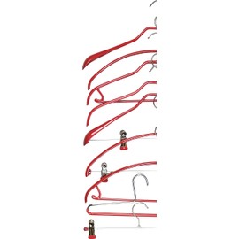 MAWA Euro Series Ultra Light/Thin Non-Slip Space-Saving Clothes Hanger Style 42-PT for Shirts & Dresses, Set of 20, Red, Pack of 20, 2 Piece