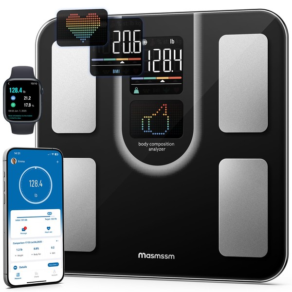 Masmssm Scale for Body Weight, Smart Scale with 9-in-1 VA