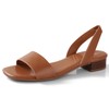 Ankis Low Heel Women Sandal Square Open Toe Brown Black