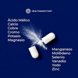 HEALTHADDICTION - Miner Complex - Suplemento Multimineral de Minerales Quelados con Magnesio, Zinc, Manganeso, Potasio - 60 Cápsulas