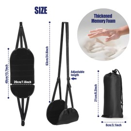 Bighan Airplane Footrest - Portable Travel Accessories With Adjustable Height - Comfy Foot Hanger for Travel and Office - Black