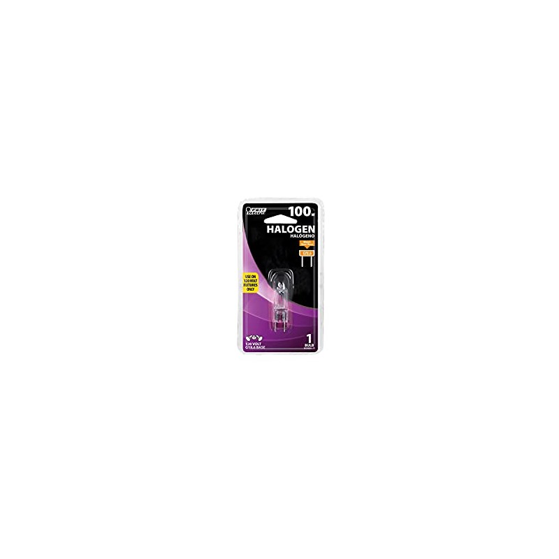 Feit Electric 100-Watt Halogen Bulb, Dimmable, GY8.6 Base, 1600 Lumens,