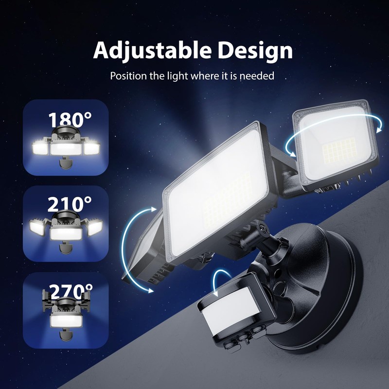 Onforu 2 Pack 65W LED Motion Sensor Outdoor Lights, 6500LM