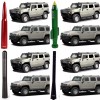 VMS RACING Chrome with Black Tip Bullet Antenna for Hummer