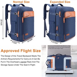 BAGPARKK Travel Laptop Backpack,42L Carry on Luggage, Flight Approved Expandable Backpack,Business Anti Theft Weekender Bags for Women Men, Water Resistant Expandable Backpacks With 4 Packing Cubes