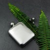 iSavage 6oz Rectangle Hip Flask with Engraved Vertical Grain Mirror