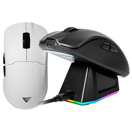 GAME FACTOR MOW800-WH Mouse Gamer Inalambrico RGB Óptico Pixart 3395 26,000 dpi Base Magnetica RGB Ultra Baja Latencia Ultra Ligero 56 Gramos...      