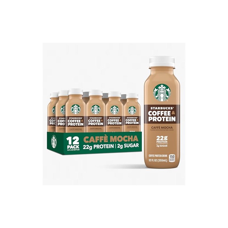 Starbucks Coffee & Protein, Caffe Mocha, 12 fl oz Bottles,