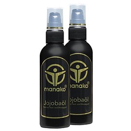 manako 2 x 100ml Pump Bottles Jojoba Oil Skin Cosmetic Oil Massage Oil