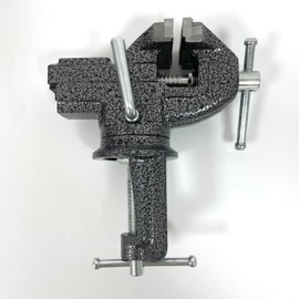 BUYSK Cast Iron Bench Vice, 360°Swivel Base Table Vice, Portable Clamp-on Vise for Workbench DIY Craft (jaw width 2.0 inch)