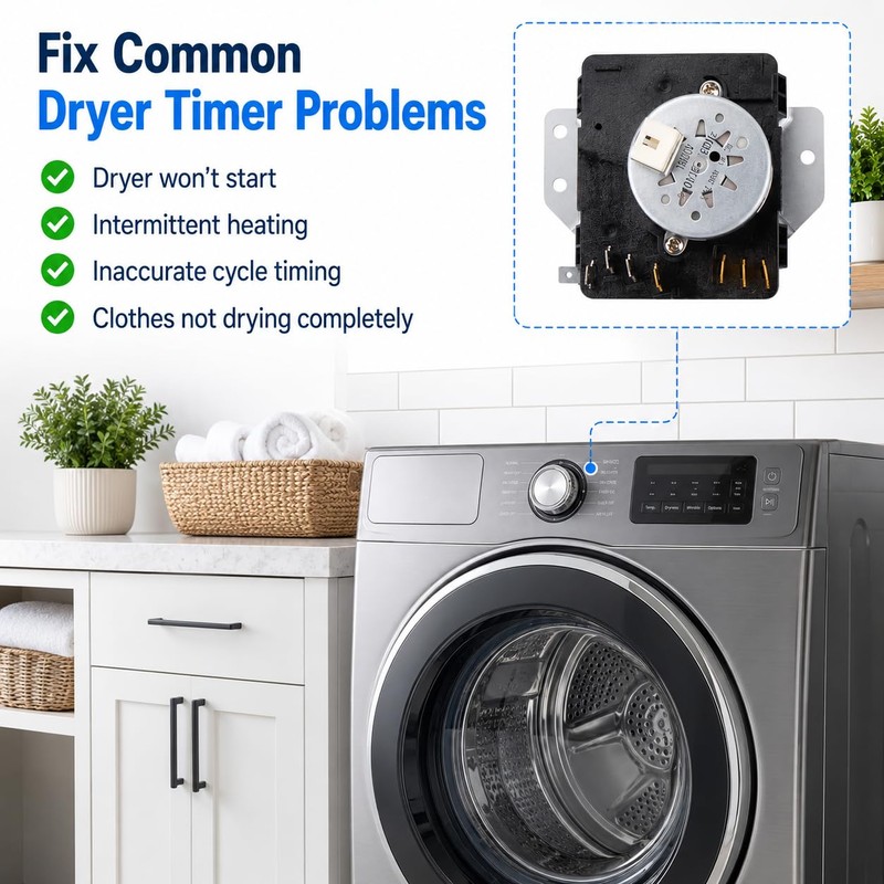 W10185976 WPW10185976 Dryer Timer Compatible with Whirlpool Kenmore Dryers