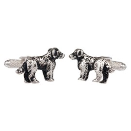 Spaniel Dog Cufflinks In Onyx Art London Cufflink Gift Box