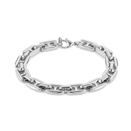 HZMAN Silver Bracelet for Men Stainless Steel Mariner Chain Bracelets Hip Hop Men's Link Bracelet Jewelry Gift (Silver)