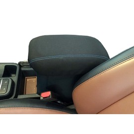 Car Console Covers Plus Made in USA Designed for Ford Maverick 2022-2026 Neoprene with Accent Stitching Auto Armrest Center Console Cover Protector BLK w/Blue