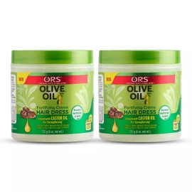 ORS 6온스 강화를 위한 피마자 오일이 함유된 ORS 올리브 오일 크림 헤어 드레스 2팩 [2] ORS Olive Oil Cream Hair Dressing with 6 Ounces of Strengthening Castor Oil - 2 Pack [2]