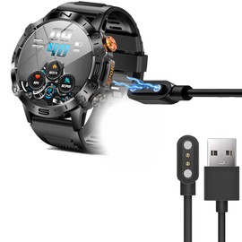 Blueshaweu Charging Cable Compatible with LIGE Smartwatch Men's 1.43 Inch ST19, Cable Charger Charging Station for Siemens ST19 / LIGE ST19 / ESFOE ST19 Smartwatch (Black)