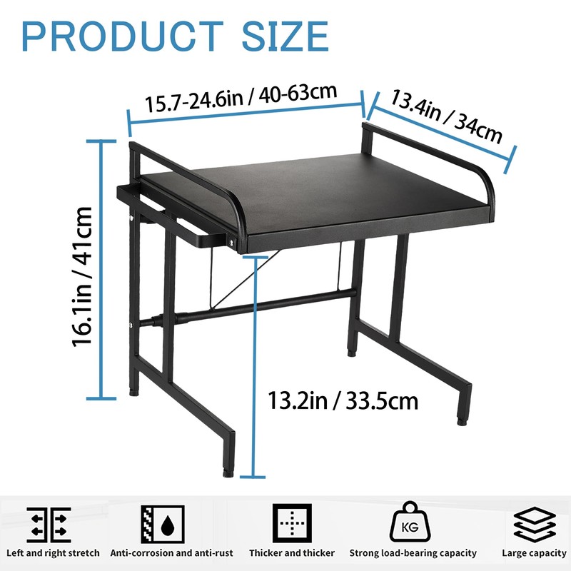ECHLI Expandable Microwave Shelf, 2 Tier Microwave Stand Microwave Shelf