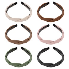 Norbiariz 6 Pack Cross Headbands for Women Hair Accessories Headbands Non Slip Headband Girls Fashion Cute Head Bands for Women's Hair Tiaras