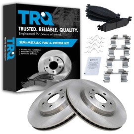 TRQ Front Brake Pad & Rotor Kit Brake Pads Brake Rotor Semi-Metallic Compatible with 2011-2019 Ford Explorer 2009-2019 Flex 2010-2019 Taurus 2009-2012 Lincoln MKS MKT