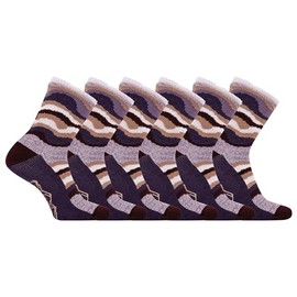 Merrell Horizon Double Layer Crew Socks 6 Pair Pack, Purple, S/M