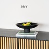 KIVY Stripe Decorative Ribbed Bowl - Large Entryway Table Modern