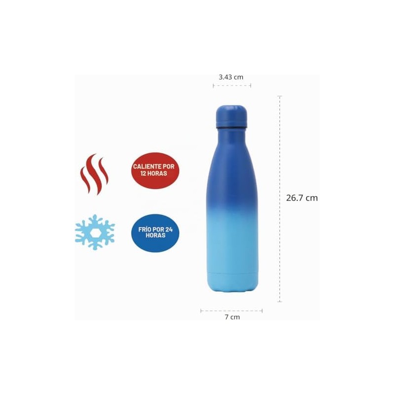 17oz500ml-Botellas de Agua de Acero Inoxidable (Azul)
