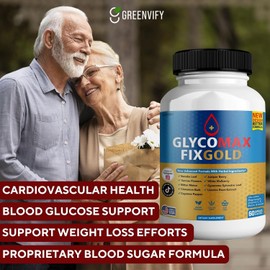 Glyco Max Fix Gold All Natural Formula to Maintain Healthy Levels, Maximum Strength Daily Formula Blood Reviews (1 Pack - 60 Capsules) (5)