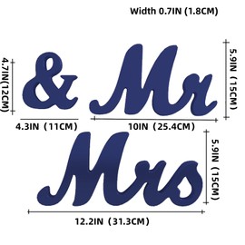 VIOPVERY Wedding Decorations Set,Large Blue Mr and Mrs Sign & Just Married Banner,Mr & Mrs Signs for Wedding Table,Wooden Letters Sweetheart Table,Photo Props Wedding Decorations for Anniversary