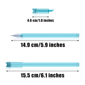 24 Pieces Cute Cartoon Cat Pens Cute Cat Ballpoint Pen 0.5mm Black Gel Pen for School Office Supplies