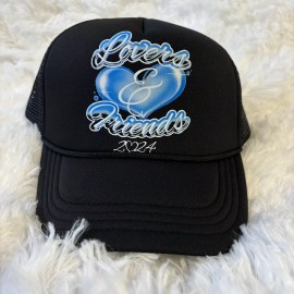 Lovers & Friends Festival 2024 Black And Blue Airbrush Trucker Hat RARE NEW