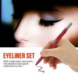 Set de sombras de ojos, 12 colores impermeables de larga duración Eyeliner Pen set maquillaje Lip Liner Pencil Cosmetic Pen para uso informal de boda