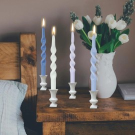Unscented Spiral Tapered Candles 10 inch 4 PCS Gradient Blue Candle for Wedding Home Kitchen Decorationcolor: GREENGRA, size: 10inch