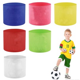 WQNNQW 6 Stück Kapitänsarmband Fußball Sport, Armband Multicolor Elastic,Verstellbare Fußball Armbinde, Fußball Elastic Spielführerbinde,Multicolor C Armbinden,Für Junior Herren Mädchen