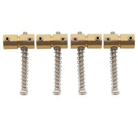 Musiclily Pro 19mm Brass Bass Bridge Saddle Set for 4 String Precision Jazz Bass, Chrome (4 Pieces)