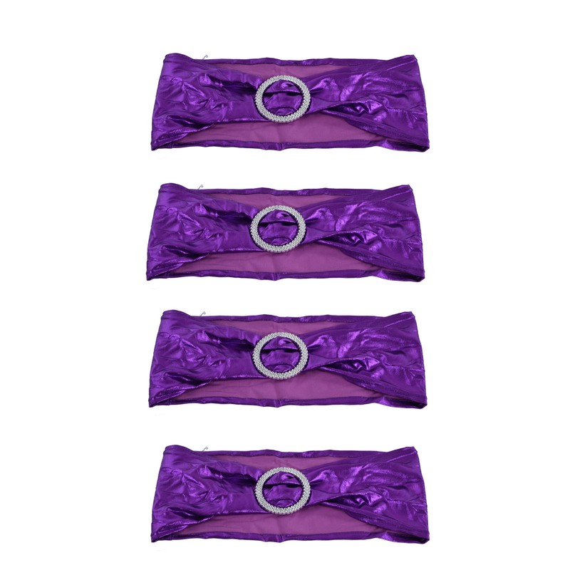 10Pcs Chair Cover Bands Elastic Stretch Sashes Bows for Wedding