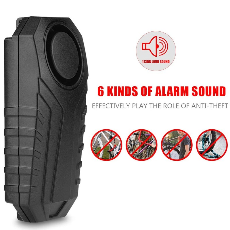 Wireless Bicycle Alarm Lock, Anti-Theft Burglar Wireless Alarm with Remote