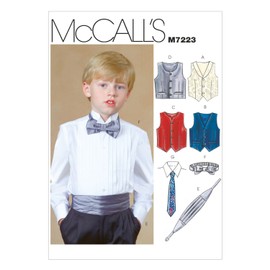 Mccall's Patterns 7223, Children's/Boys Lined Vest,Cummerbund,Bow Neck Tie,Sizes, Cotton, CCE (3-4-5-6)