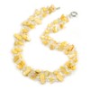 Avalaya Two Row Layered Yellow Shell Nugget and Transparent Glass