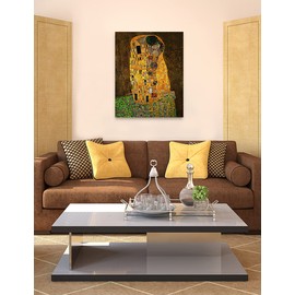 DECORARTS - The Kiss, Gustav Klimt Art Reproduction. Giclee Canvas Prints Wall Art for Home Decor 30x24 x1.5