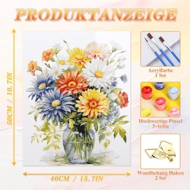 DUGEHO Paint by Numbers Yellow Flower, DIY Hand-Painted Oil Painting Canvas Kits, Beginners Adult Paint by Numbers for Home Decoration, No Frame (40 x 50 cm)