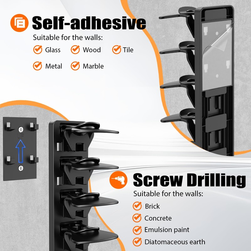 HeQe 2 Pack Fixed Adhesive Plate (Black)-Hat Organizer Accessories