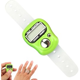 Qintreesify 1Pc Green Finger Tally Counter with Digital Display,Finger Clicker,Finger Counter,Clicker Counter,Portable Number Clicker Counter for Golf, Adjustable Resettable Finger Tally Counter